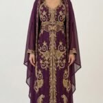 Purple Moroccan kaftan with gold embroidery (1)