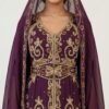 Purple Moroccan kaftan with gold embroidery (2)