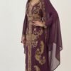 Purple Moroccan kaftan with gold embroidery (4)