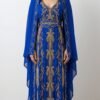 Royal blue Moroccan kaftan with gold embroidery (1)