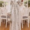 White and silver Moroccan bridal kaftan (1)