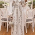 White and silver Moroccan bridal kaftan (1)