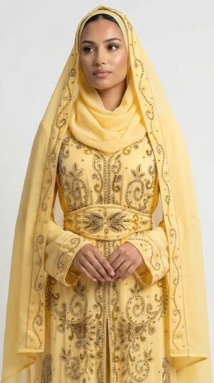 yellow UK caftan with gold embroidery (2)