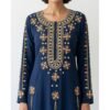 Luxury Dubai kaftan floral embroidered neckline detail