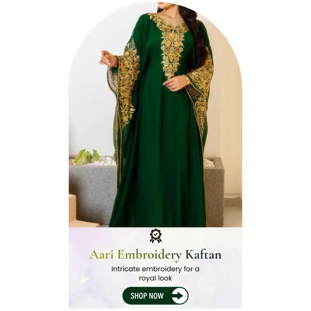 aari embroidery kaftan