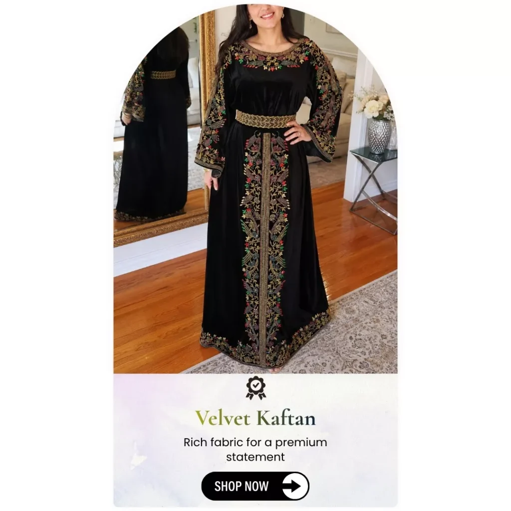 velvet kaftan dressess